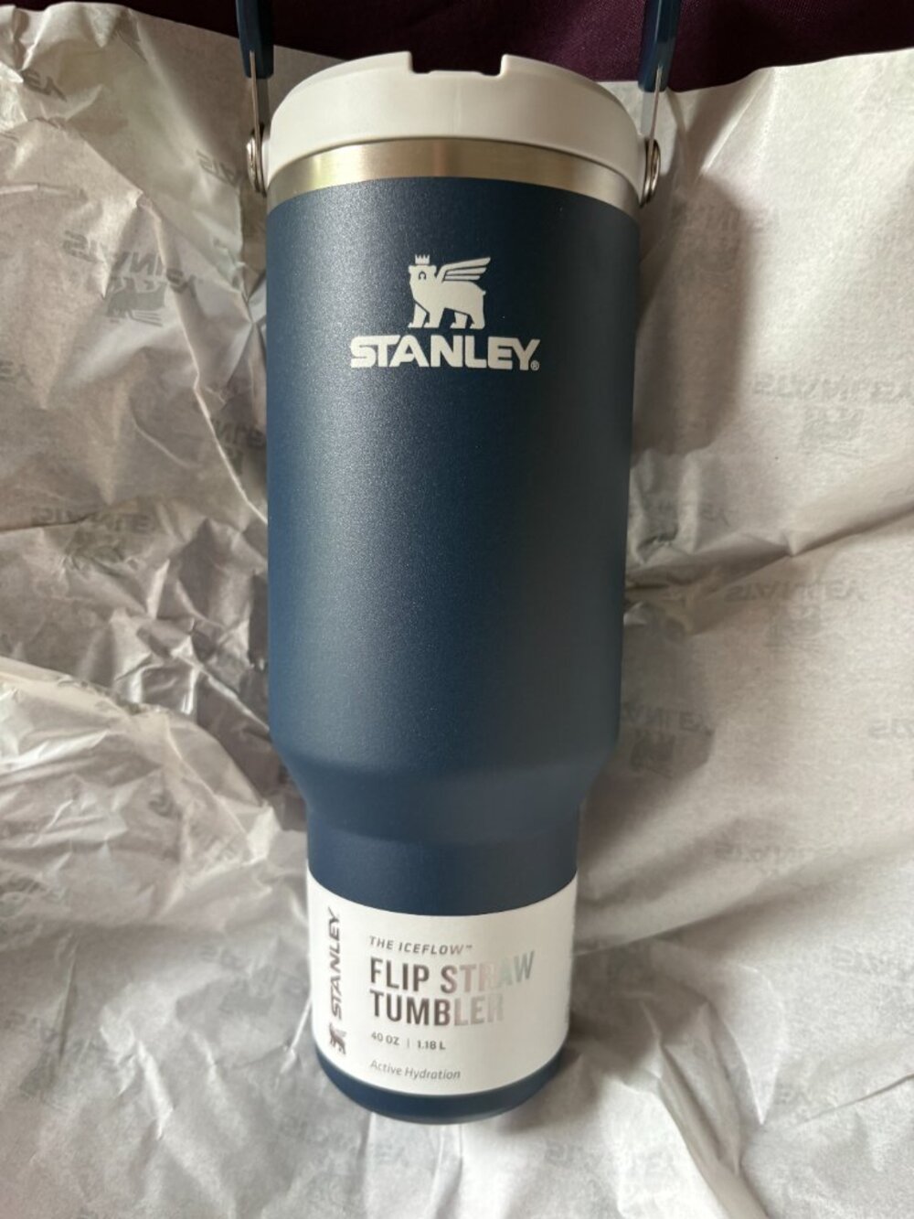 Stanley IceFlow Flip Straw Tumbler 40 oz Dark Navy Insulated NEW - Picture 4 of 8